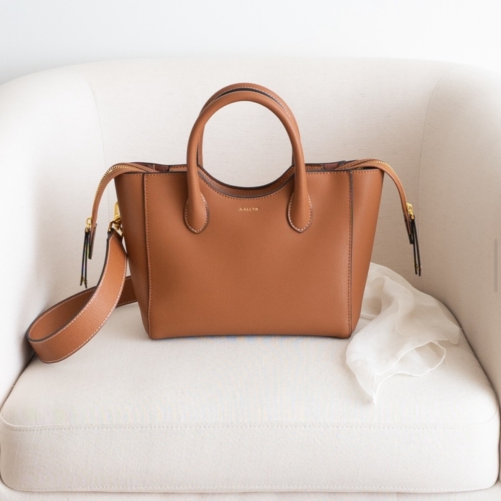 Aallyn New Leater Satchel Bag in Cognac.